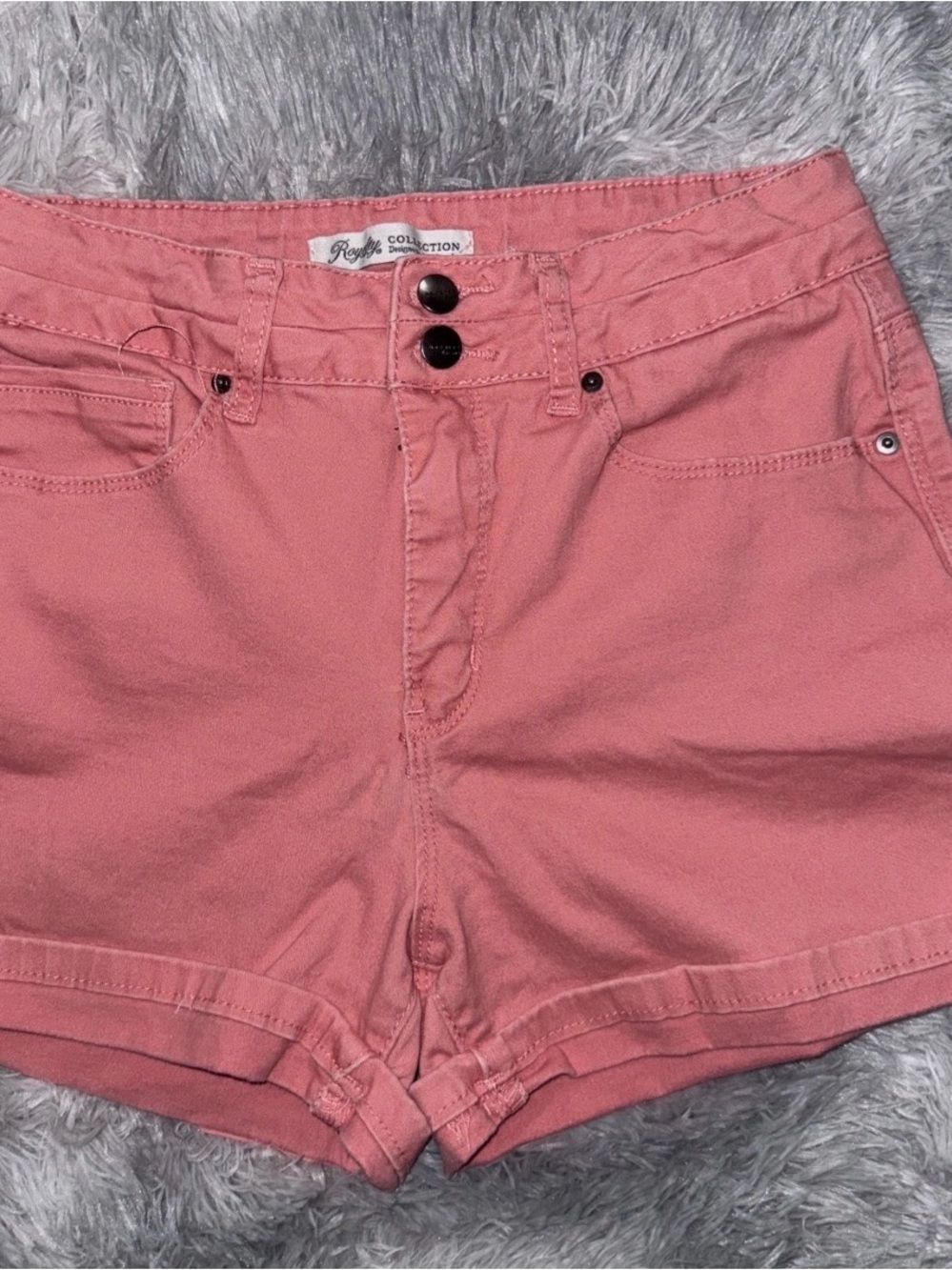 Roxy Coral Pink High-Rise Denim Bermuda Shorts